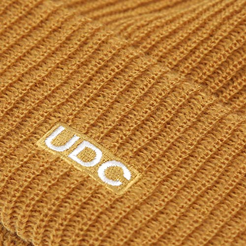 UNDERCONTROL Flexible Fit Logo Embroidery Beanie for Unisex, Fall Winter Thin Long Acryl Trawler Knit Slouchy Skull Cap, Korea