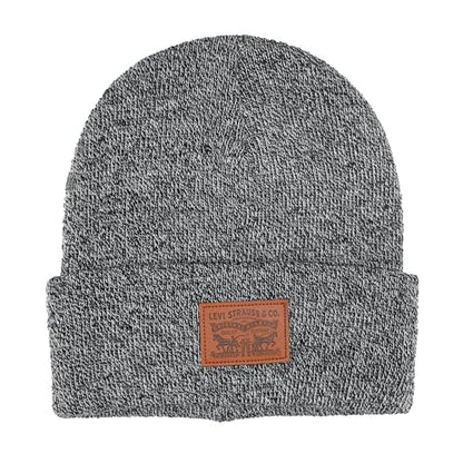 Levi's Mens All-Season Hero Beanie Soft Knit Cuffed Winter Hat, Warm & Comfortable Everyday Style - color: Marl Grey