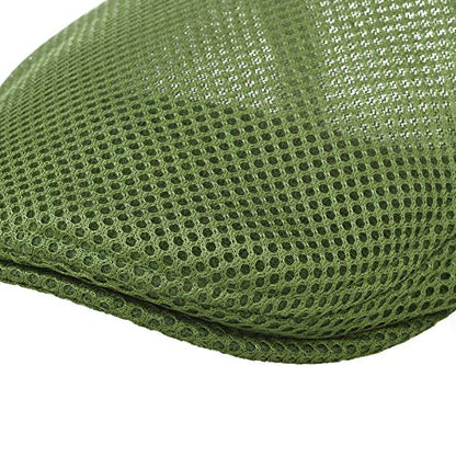 VOBOOM Men Mesh Newsboy Flat Cap Ivy Cabbie Newsboy Cap - color: Green