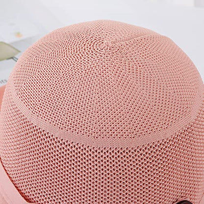 Women Wide Brim Sun Hats Metal Wired Edge Summer UV Protection Beach Fishing Hat for Hiking Garden Travel Chin Strap - color: B3-fyu001-pink, size: One Size
