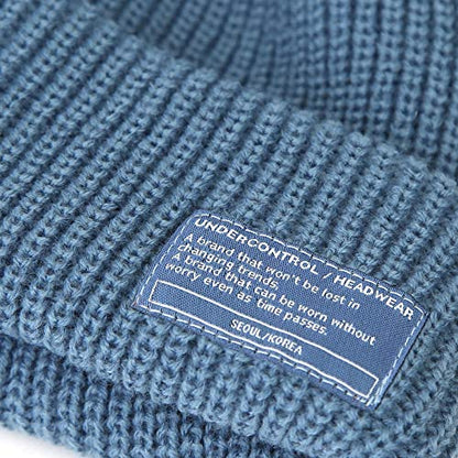 UNDERCONTROL Winter Trawler Fisherman Beanie Men Women Unisex Stylish Plain Docker Skull Hat Roll up Watch Cap Color Pack - color: Sky