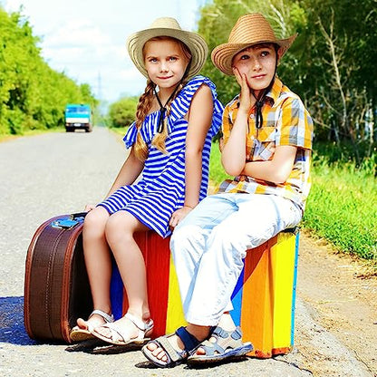 SATINIOR 12 Set Kids Cowboy Hats Bulk with Bandanas - color: Classic Colors