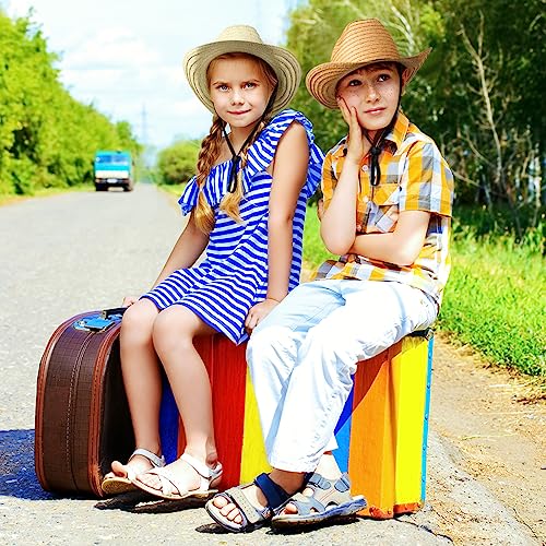 SATINIOR 12 Set Kids Cowboy Hats Bulk with Bandanas - color: Classic Colors