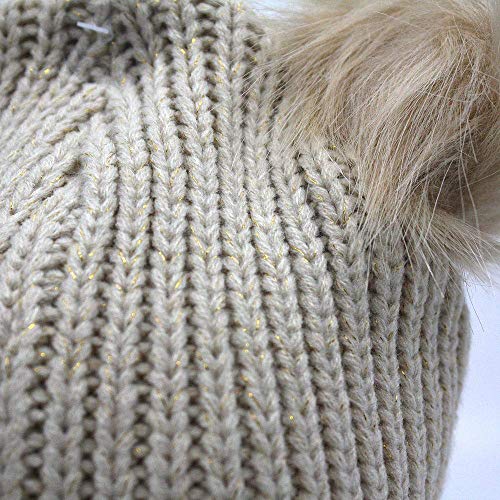 Woman's Warm Soft Cable Lace Pom Furry Flower Crochet Fashion Knit Hat - color: Pom Beanie, size: One Size