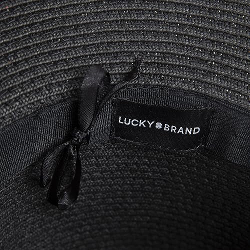 Lucky Brand Women's Straw Cowboy Hat | Rope Design | Western | Style | Fashion | Sun Protection | Breathable - color: Woven Western - Black