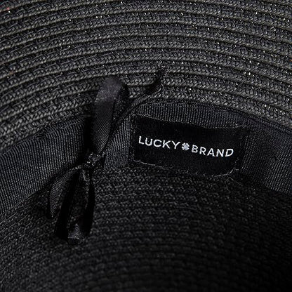 Lucky Brand Women's Straw Cowboy Hat | Rope Design | Western | Style | Fashion | Sun Protection | Breathable - color: Woven Western - Black