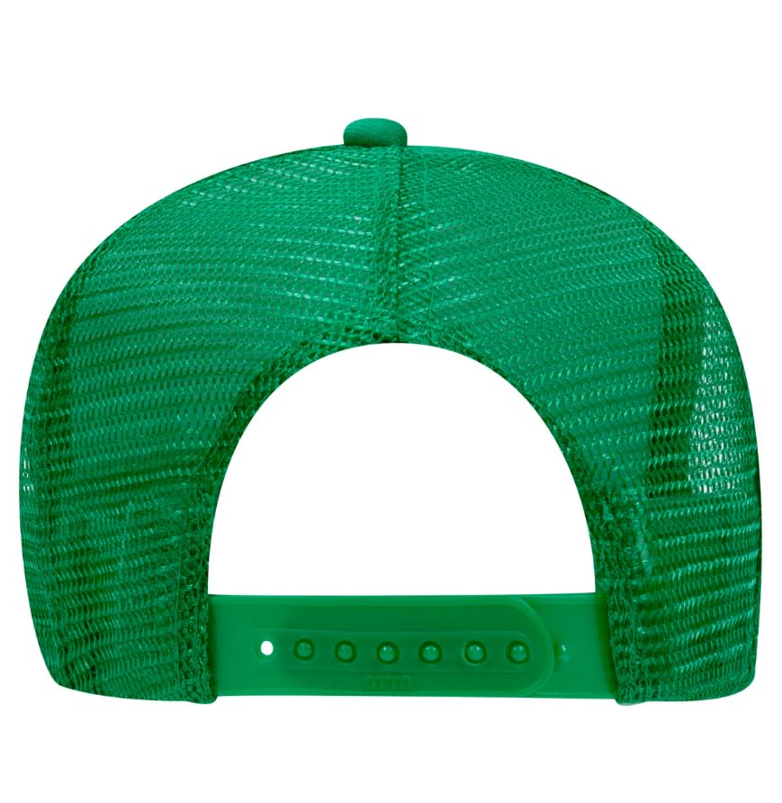 Otto Cap 5-Panel High Crown Mesh Back Trucker Hat - color: Kelly Green