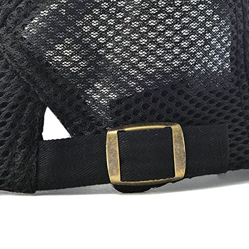 VOBOOM Men Mesh Newsboy Flat Cap Ivy Cabbie Newsboy Cap - color: Black