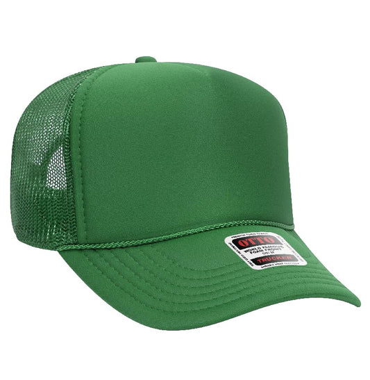 Otto Cap 5-Panel Mid Profile Mesh Back Trucker Hat, OS - color: Kelly