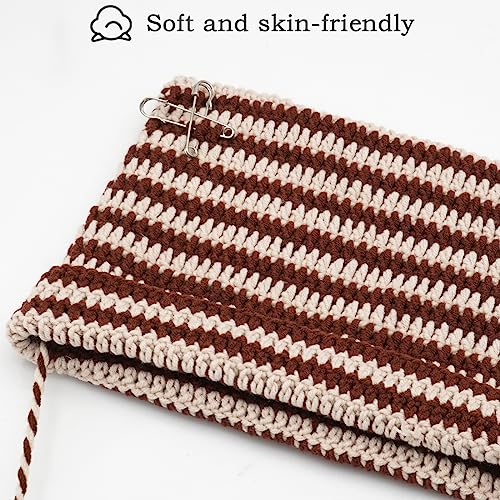XYIYI Crochet Hats for Women Fox Knit Hat with Pompoms Grunge Goth Accessories Slouchy Beanies for Women Girls - color: Coffee Beige