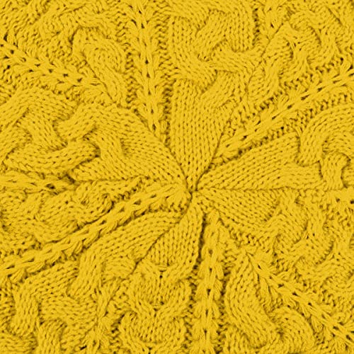 Nollia Soft Knit Solid Color Beanie, Chic, and Lightweight Crochet Knitted Style Beanie Hat for Women, One Size Slouchy Hat - color: Gold