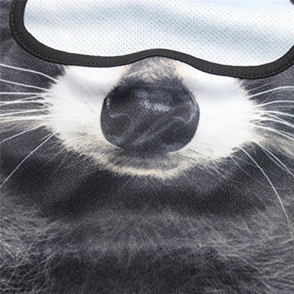 WTACTFUL 3D Animal Ears Balaclava, Breathable Face Mask for Halloween - color: Racoon Meb-16