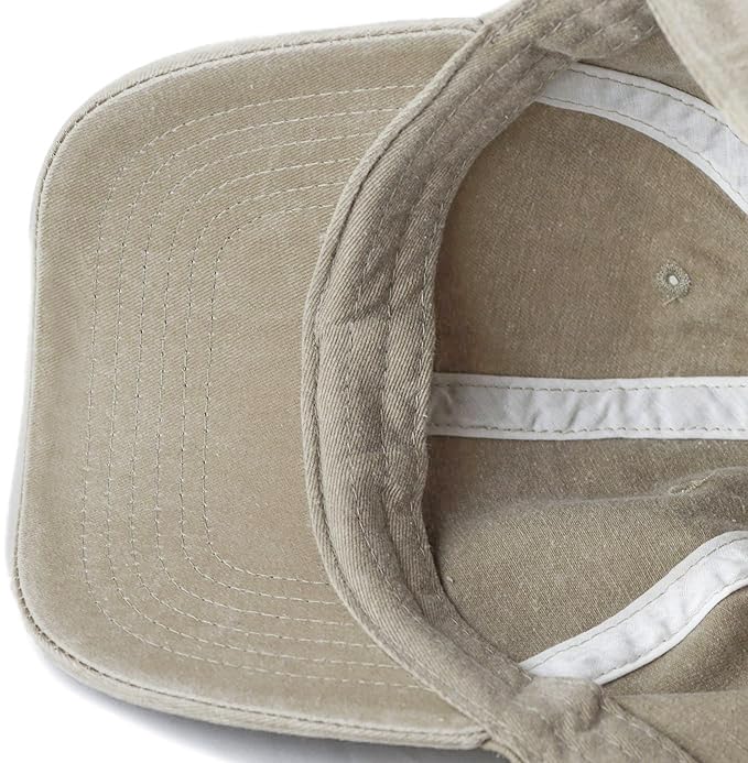 The Hat Depot 100% Cotton Pigment Dyed Low Profile Dad Hat Six Panel Cap - color: 1. Khaki