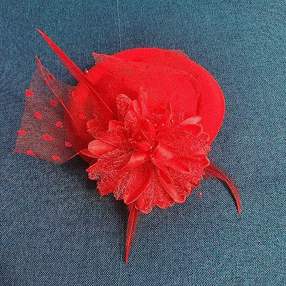Fascinators Hats Pillbox Hat for Girl and Women - color: Black-fascinator With Flower Feather
