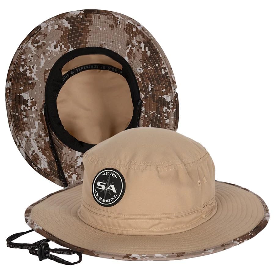 Soul of Adventure Bucket Hat | UV 50+ for Adults | Sun Protection with Adjustable Fit, Moisture-Wicking Fabric - color: Desert Digi Camo