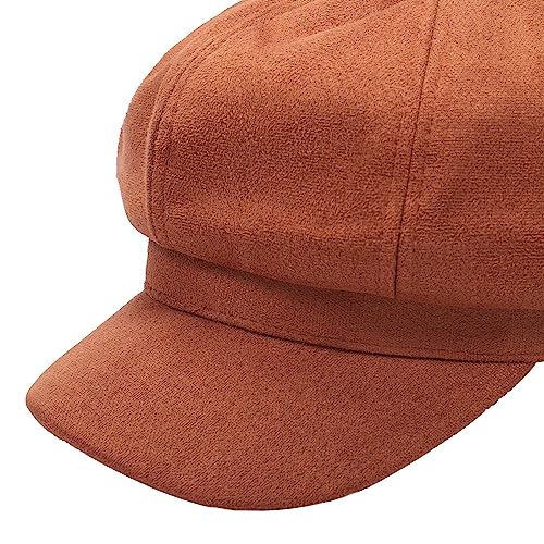 Newsboy Cabbie Baker boy hat Beret Cap for Women Pageboy Visor Paperboy Hat Sailor Fiddler Hat Adjustable - color: Brown Tweed