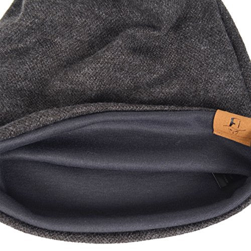VECRY Men's Slouch Beanie Skull Cap Long Baggy Hip-Hop Winter Summer Hat - color: Grey