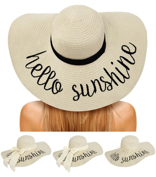 Sun Hats for Women, Summer Wide Brim Straw Beach Hat - color: Light White, size: Large
