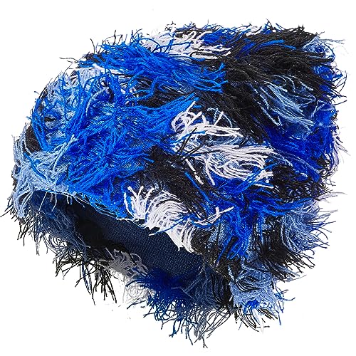 Chuarry Distressed Knitted Beanie Fuzzy Winter Hat - color: Assorted Blue