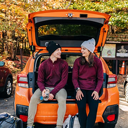 100% Merino Wool - Midweight Cuff Pom Beanie - Winter Pom Pom Hat - color: Black With Ash Gray and Black Pom