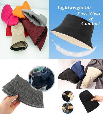 Gelante Reversible Bucket Hat for Men and Women - Cotton, Outdoor Sun Protection Bucket Hats. - color: Dark Gray/Black