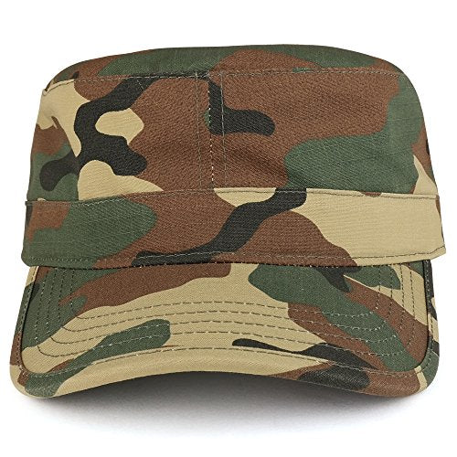 Ripstop Tear Resistant Military BDU Cotton Adjustable Cadet Style Army Cap - color: Woodland