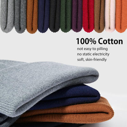 100% Cotton Beanie for Women Men Soft Knit Beanies Warm Winter Hat - color: Dark Grey