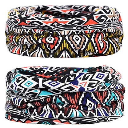 XYIYI Womens Chemo Headwear Hats Cotton Slouchy Beanie Cap Scarf - color: 2pcs Geometry-j