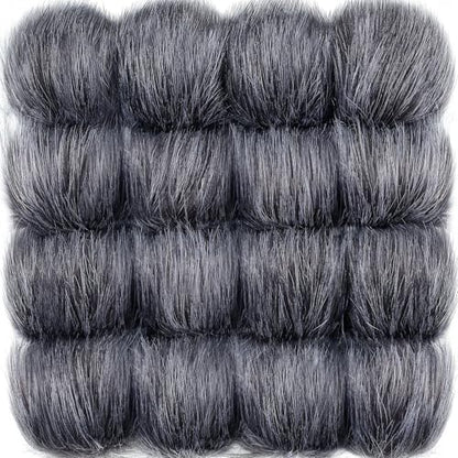 Tatuo 16 Pcs Faux Fur Pom Poms for Hats, Dark Gray - color: Dark Gray