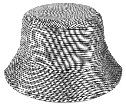 Metallic Bucket Hat Reversible Fisherman Packable Cap Unisex - color: Grey