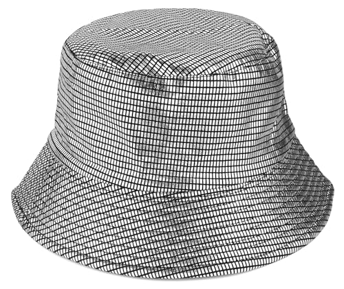 Metallic Bucket Hat Reversible Fisherman Packable Cap Unisex - color: Grey
