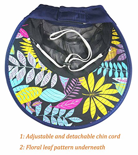 Sun Hats for Women Wide Brim UV Protection Sun Hat Summer Beach Packable Visor - color: Navy