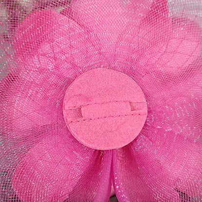 JWICOS Fascinators Hat for Women 50s Flower Hat with Veil Cocktail Wedding Tea Party Church Derby Hat - color: Rose