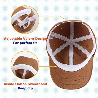 Peecabe Plain Toddler Baseball Hat Unisex Cotton Kids Trucker Hat Adjustable Baby Boys Sun Caps Girls Baseball Cap 1-5Y - color: Brown, size: 2-4T