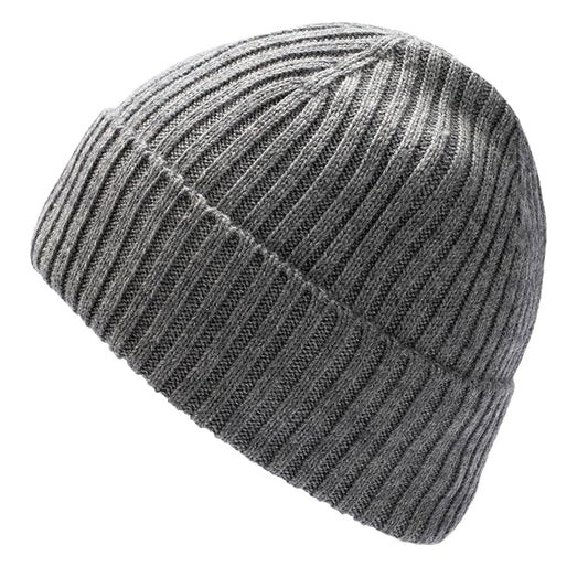 Oversize Wool Kitted Beanie Big Head Men Women Sports Cuffed Cap Dad Winter Warm Fleece Linned Skullies - color: Dark Gray