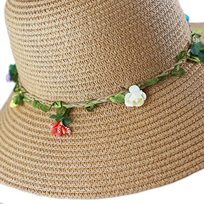 The Hat Depot Womens Floppy Summer Sun Beach Wide Brim Straw Hat - color: Fh11