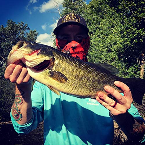 BASSDASH UPF 50+ UV Sun Protection Neck Gaiter Fishing Mask Hunting Kayaking Hiking Cycling Ski Sports - color: Fire Camo