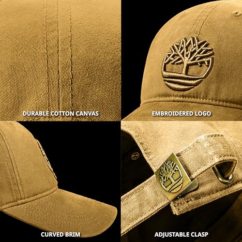 Timberland Soundview Baseball Cap for Boys 7-14, Cotton Canvas, Adjustable, Lightweight & Durable, One Size - color: Wheat (Brown)