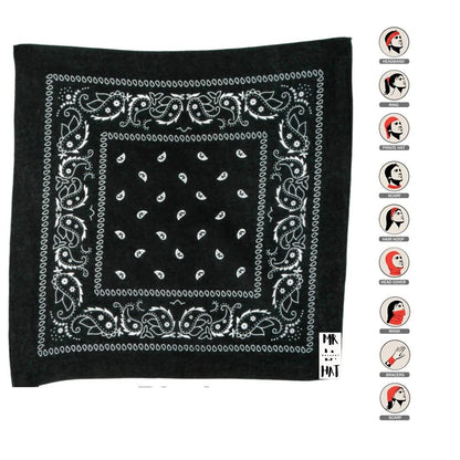 Mrlahat 6089 Yupoong Yp by Flexfit 6-Panel Structured Flat Visor Classic Snapback Cap with Black Bandana - color: Dark Navy