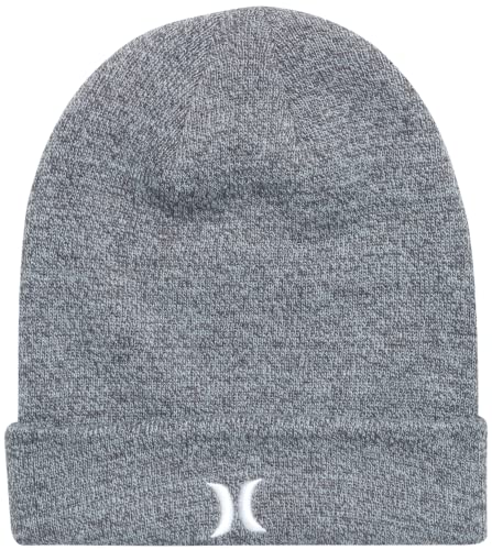 Hurley Mens Icon Knit Cuffed Beanie - color: Cool Grey Heather