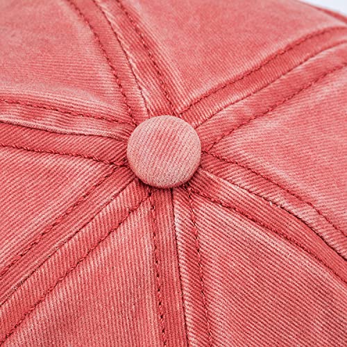Croogo Unstructured Soft Baseball Cap Unisex 6 Panel Low Profile Dad Hat Adjustable Polo Trucker Hat Sun Cap for Daily Wear - color: Bc12-red