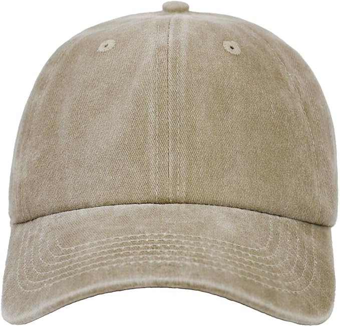 The Hat Depot 100% Cotton Pigment Dyed Low Profile Dad Hat Six Panel Cap - color: 1. Khaki