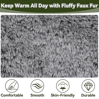 Olreco Waterproof Toddler Winter Hat Warm Fur Fleece Baby Boy Winter Hat Kids Snow Hats Girls Boys Trapper Hats with Earflaps - color: Waterproof Woodland Camo With Grey Fur, size: 2-5T