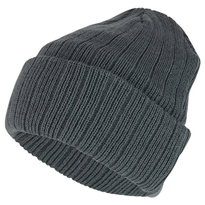 Armycrew 3M Thinsulate Insulation Fleece Lined Long Cuff Ribbed Beanie - color: Charcoal