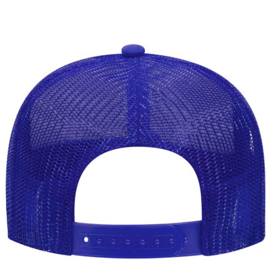 Otto Cap 5-Panel Mid Profile Mesh Back Trucker Hat, OS - color: Royal/White
