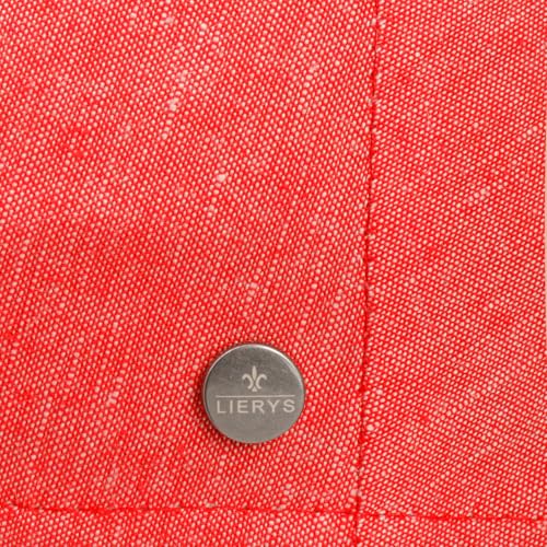 Lierys Inglese Linen Flat Cap Newsboy Linen Cotton Made in Italy Men Spring Summer Red - color: Red, size: 7 1/8