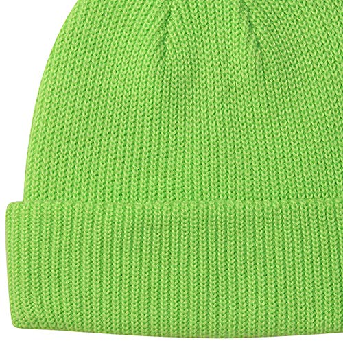 Beanie Hat Knit Ski Cap Fisherman Beanie for Men Women - color: Lime Green