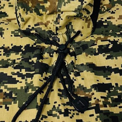 Packable and Adjustable Mesh Boonie Sun Hat with Neck Flap - color: Green/Tan Digital Camo