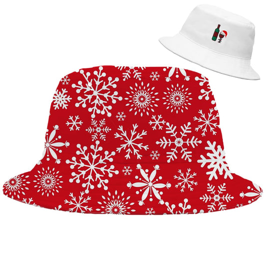 Bucket Hat for Men Women Funny Holiday Fishing Hat Cute Fisherman Cap - color: Xmas Red
