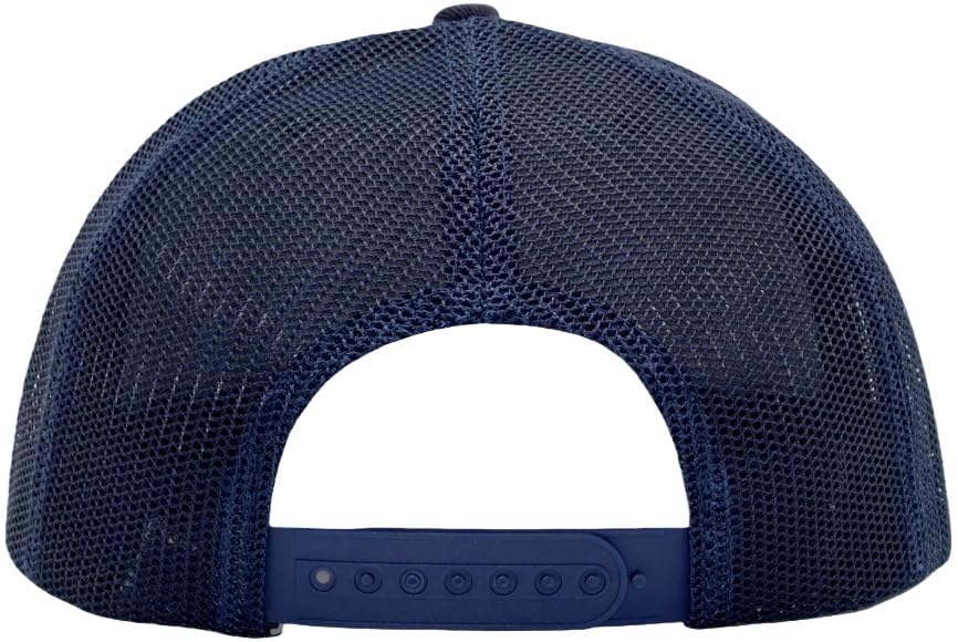 Men Flat Bill USA Flag Mesh Hat Fits OSFM&XXL Head | Snapback Trucker Cap | 250th US Anniversary Veterans Memorial Day Gifts - color: Navy, size: Medium-Large